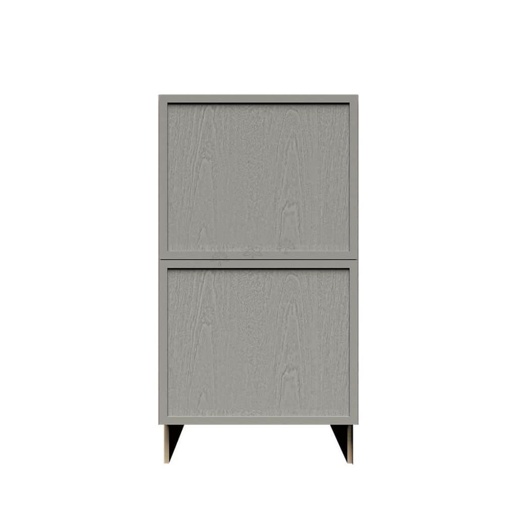 Slim Shaker 18 in. 2-Drawer Base Bath Vanity Cabinet without Top in Gray Assembled price history on PriceWatchPro