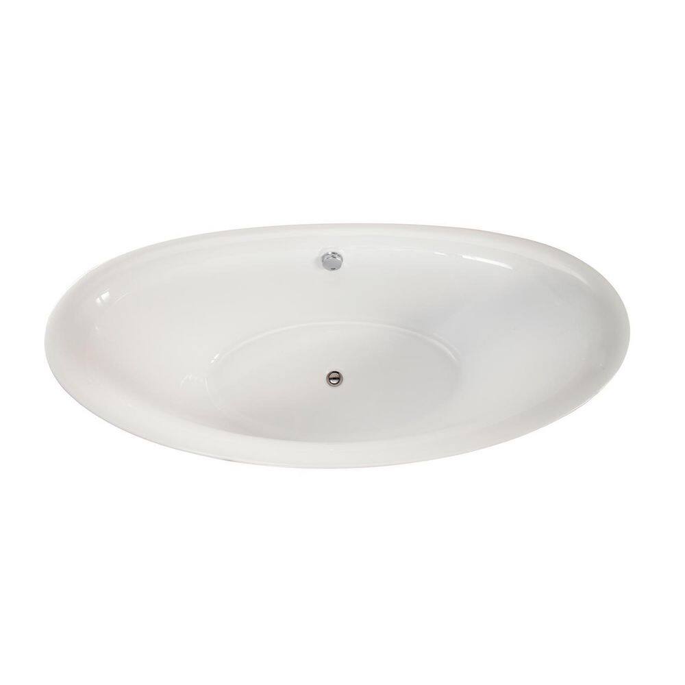Allegra 71'' White Acrylic Freestanding Soaking Bathtub