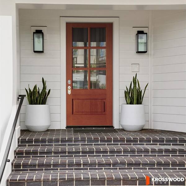 Krosswood Doors 36in. x 80in. Farmhouse Right-Hand 6-Lite Clear