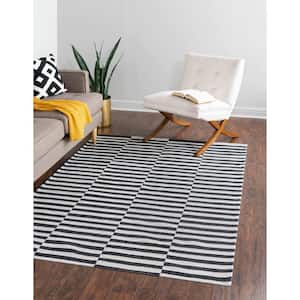 Decatur Striped Black 7 ft. 5 in. x 10 ft. Area Rug
