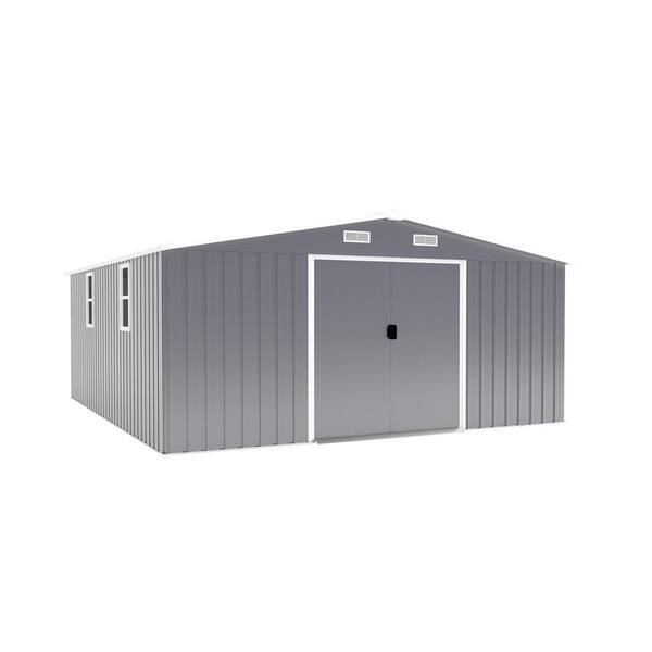 10 ft. W x 12 ft. D Dark Gray Metal Shed with 2 Daylight Windows (120 sq. ft.)