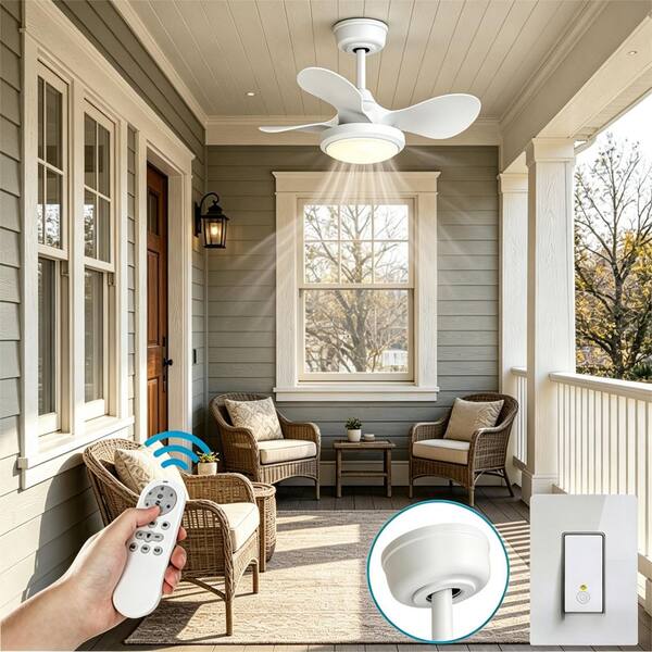 BICIK 24 in. White Modern Standard Downrod Mount Indoor/Outdoor