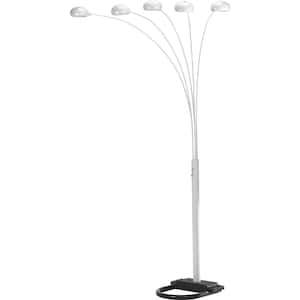 84 in. H White 5-Arms Arch Floor Lamp