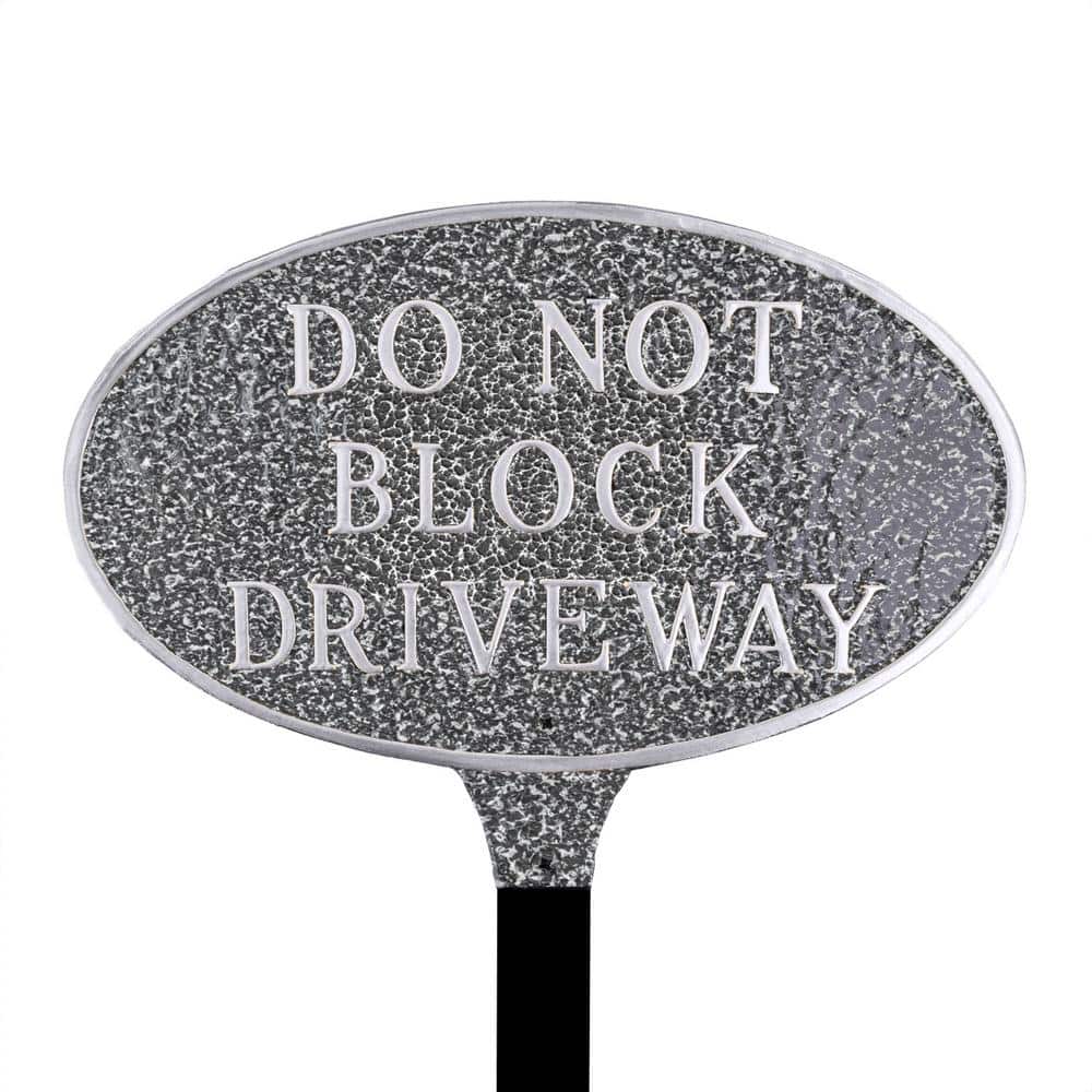 6 in. x 10 in. Small Oval Do Not Block Driveway Statement Plaque Sign with Lawn Stake-Swedish Iron price history on PriceWatchPro