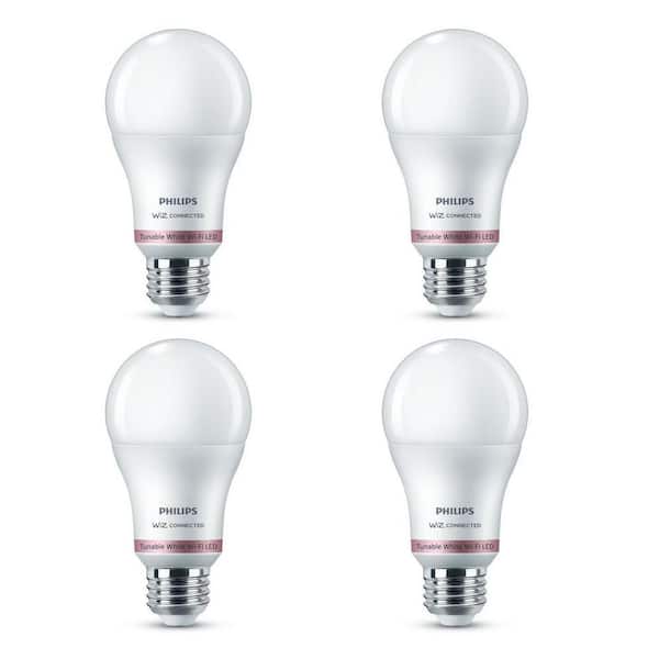 Philips Tunable White A19 LED 60-Watt Equivalent Dimmable Smart Wi-Fi Wiz Connected Wireless Light Bulb (4-Pack)