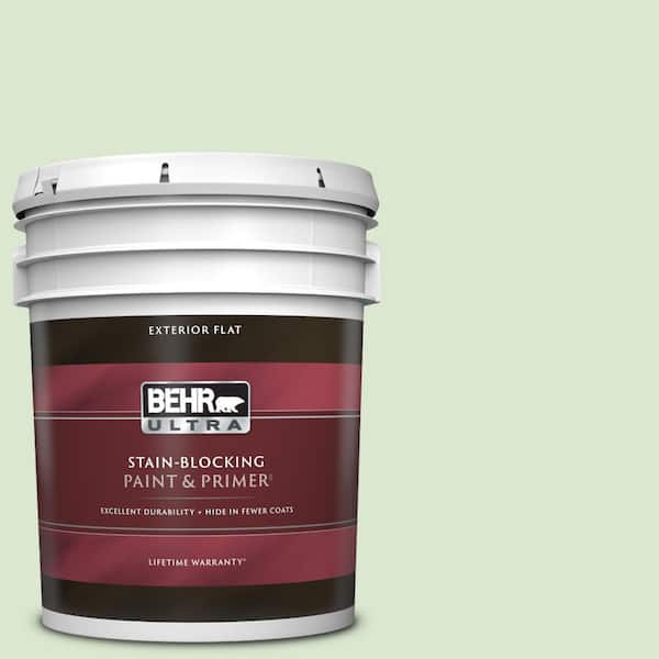 BEHR ULTRA 5 gal. #T12-18 Minty Frosting Flat Exterior Paint & Primer