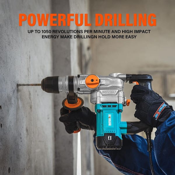 9 Amp 1-1/8 in. Corded Variable Speed SDS-Plus Concrete/Masonry Rotary Hammer Drill with Carrying Case