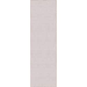 Ivory 2 ft. 3 in. x 7 ft. 3 in. Runner Flat-Weave Plain Solid Modern Area Rug