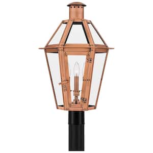 Burdett 3-Light Aged Copper Outdoor Post Lantern