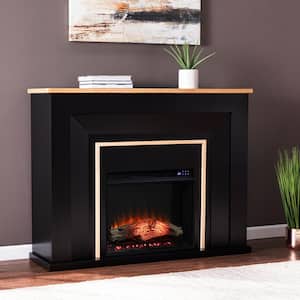 Daniena 52 in. Touch Panel Electric Fireplace in Black and Natural