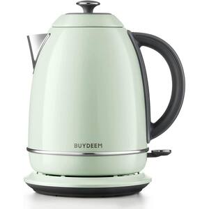 Nostalgia Wk17rr 1.7 Liter Stainless Steel Electric Water Kettle with Strix Thermostat Retro Red