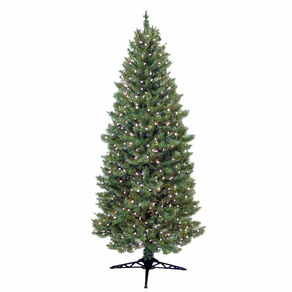 General Foam 7 ft. Pre Lit Slender Spruce Artificial Christmas Tree with Clear Lights