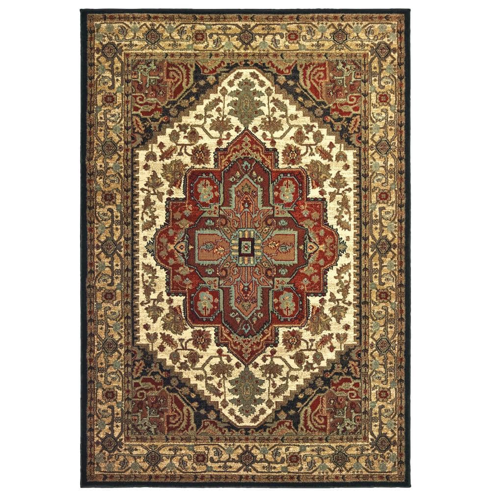 Lexington Black Doormat 3 ft. x 5 ft. Oriental Area Rug