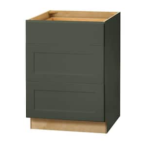 Avondale 24 in. W x 24 in. D x 34.5 in. H Ready to Assemble Plywood Shaker Drawer Base Kitchen Cabinet in Fern Green