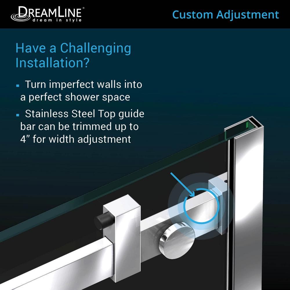 Matte Black Frameless Sliding Tub Door with Clear Glass