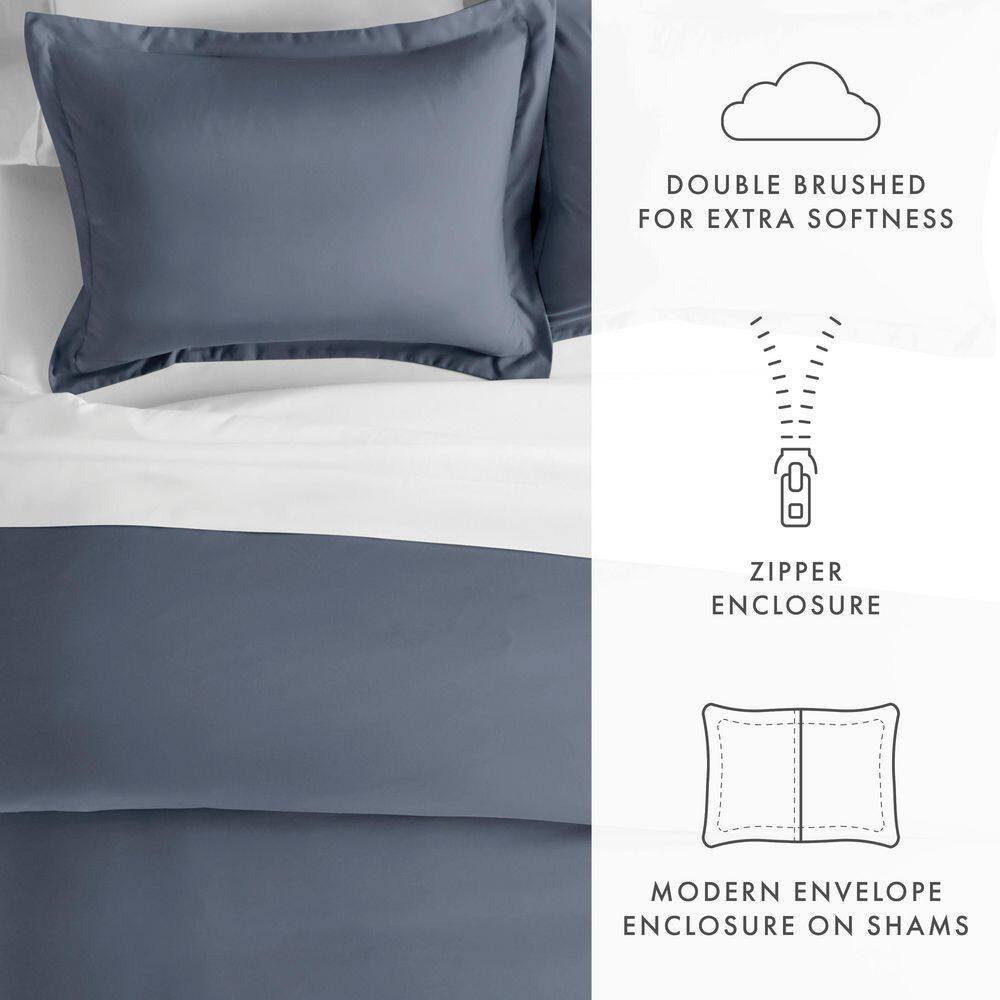 Stone Gray Twin/Twin XL Microfiber Duvet Cover Set