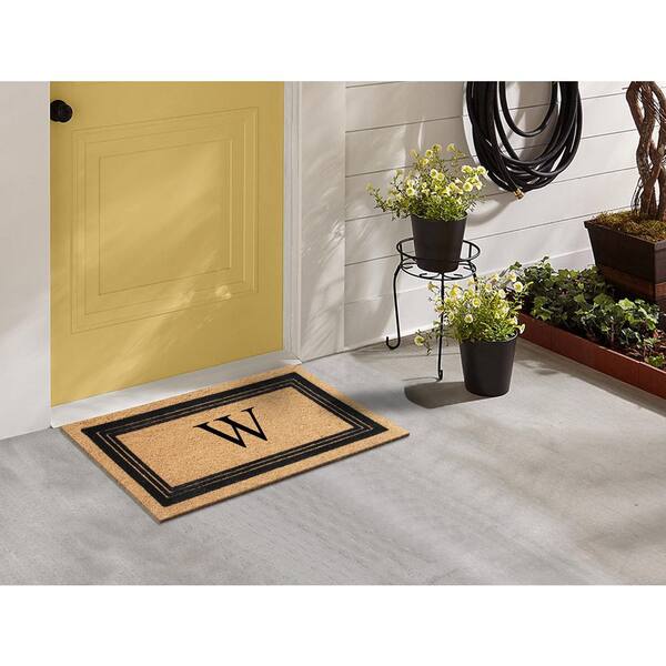 Embossed Boho Natural Coco Coir Non-slip Welcome Door Mat for Home