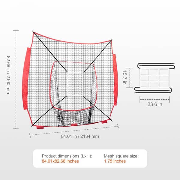 SKYSHALO 7 ft. x 7 ft. Baseball Softball Practice Net