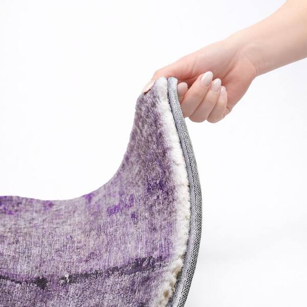 Dream Shag Premium Machine Washable Abstract ADS605 Purple 10 ft. x 14 ft. Area Rug
