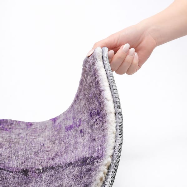 Dream Shag Premium Machine Washable Abstract ADS605 Purple 9 ft. x 12 ft. Area Rug
