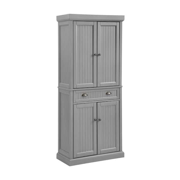 CROSLEY FURNITURE Seaside Gray Pantry CF3103 GY The Home Depot   Gray Crosley Furniture Pantry Cabinets Cf3103 Gy 64 600 