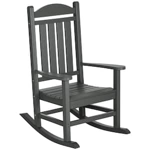Dark Gray Wood Outdoor Rocking Chair