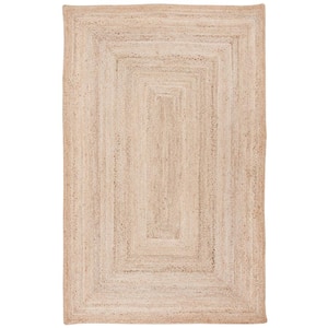 Cape Cod Natural 5 ft. x 8 ft. Solid Border Area Rug