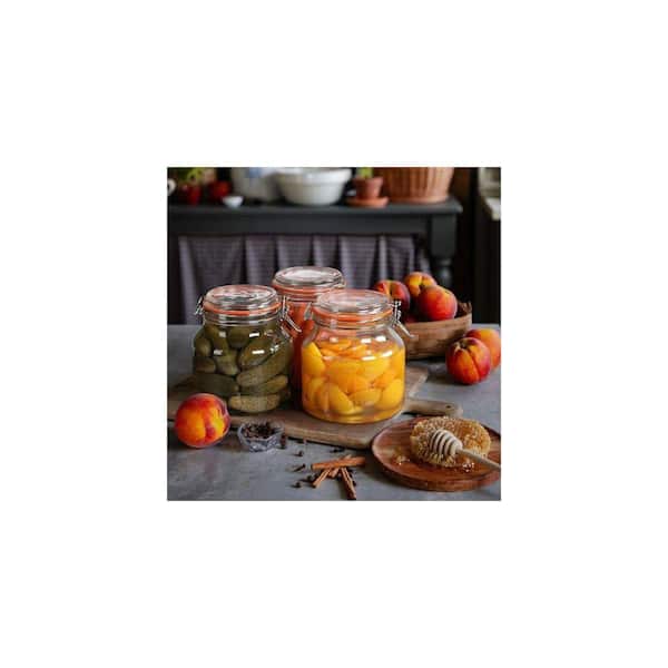 Lynzavix 2-Piece Wide Mouth Airtight Leak-Proof Glass Jar Set Food