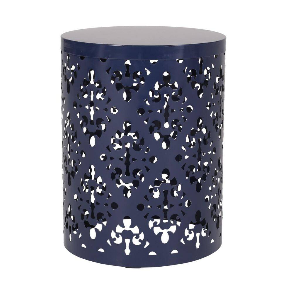 Anky Navy Blue Round Iron 17.91 in. H Outdoor Side Table price history on PriceWatchPro