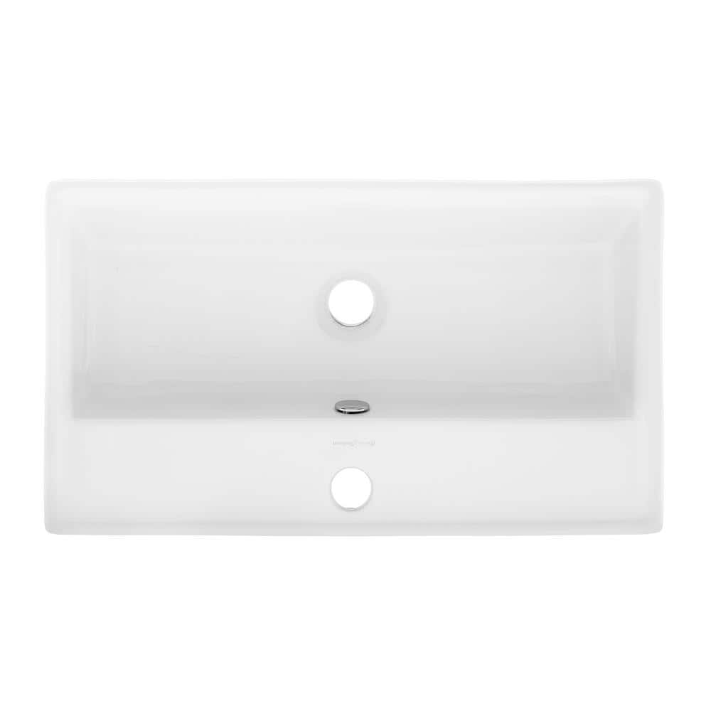 Claire 22" White Ceramic Wall-Mount Bathroom Sink