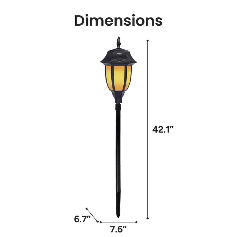 Black Solar LED Pathway Light with Amber and White Modes