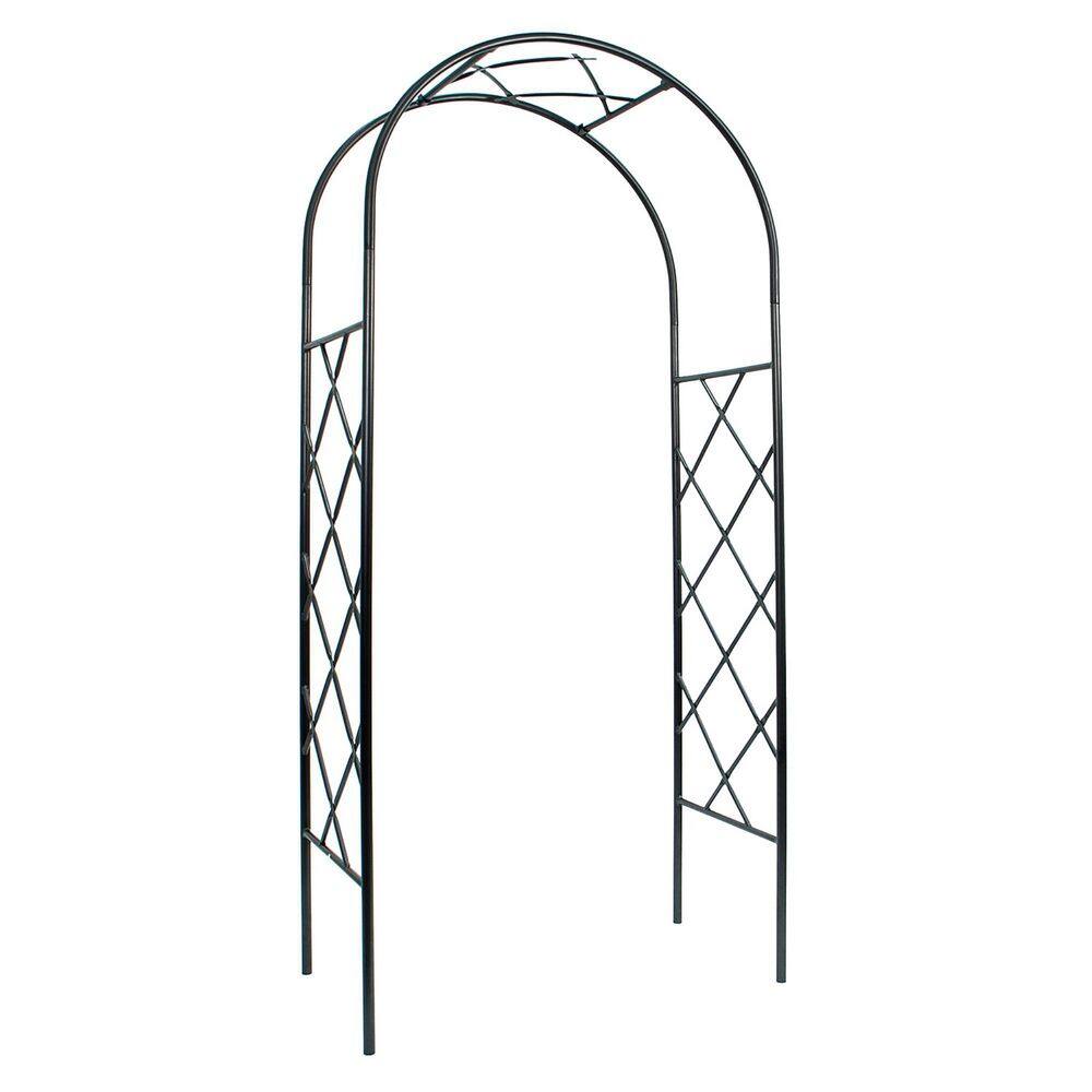 Elegant Handcrafted Lattice Garden Arbor I, 92 in. Tall, Graphite Powder Coated Finish price history on PriceWatchPro