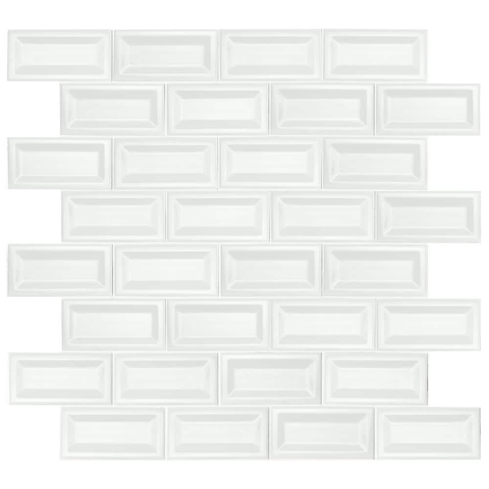 Ivora White Glossy Inverted Beveled 3 in. x 6 in. x 0.33 in. Glossy Ceramic Wall Tile (10.648 sq. ft./Case) price history on PriceWatchPro