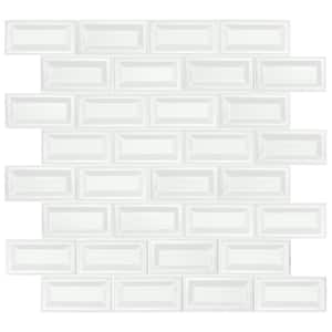 White Glossy Inverted Beveled 3 in. x 6 in. Glossy Ceramic Wall Tile (10.648 sq. ft./Case)