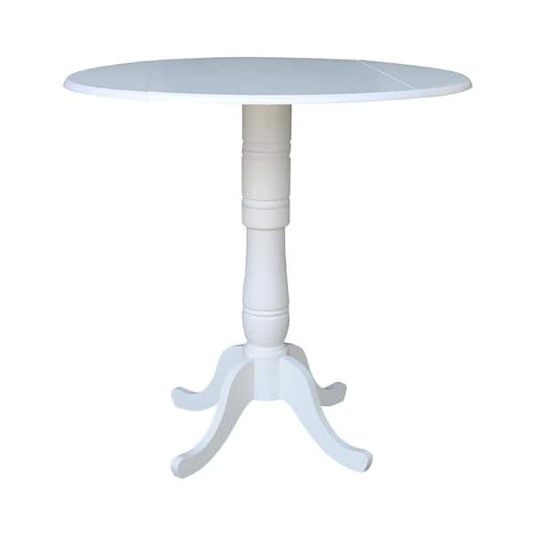 International Concepts Laurel White 42 in. Drop-Leaf Bar Table K08 ...