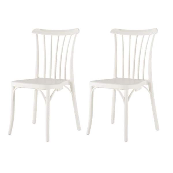 Stackable Rio White Dining Chair (Set of 2)