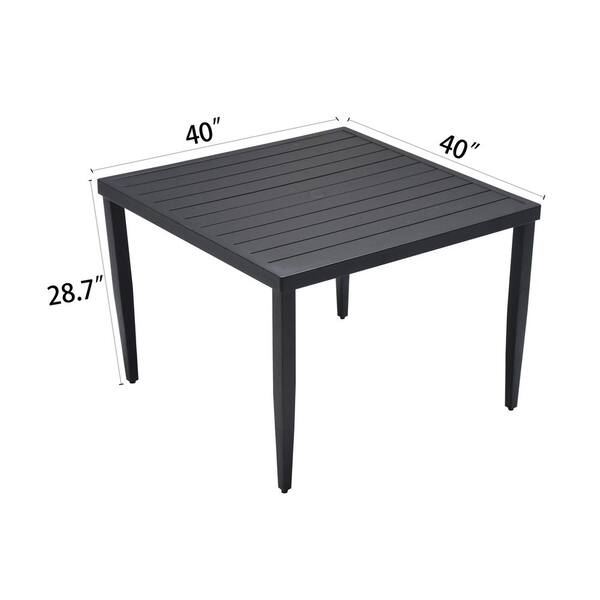 Outdoor 40 in. x 40 in. -Aluminum Square Picnic Table, Cone