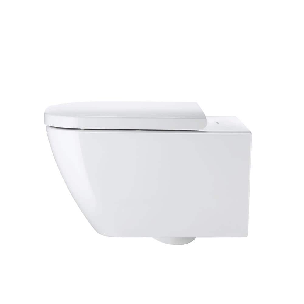 Happy D.2 White Wall Mounted Elongated Dual Flush Toilet