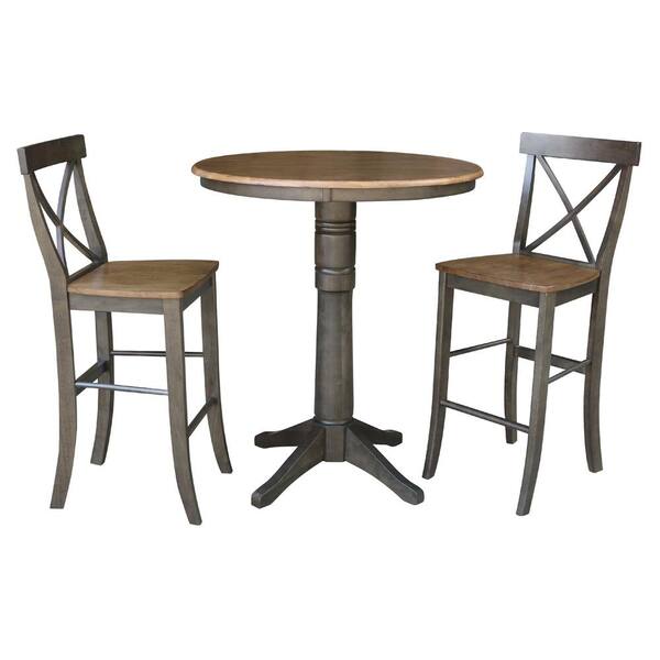 International Concepts Olivia 3-piece 36 In. Hickory Coal Round Solid 