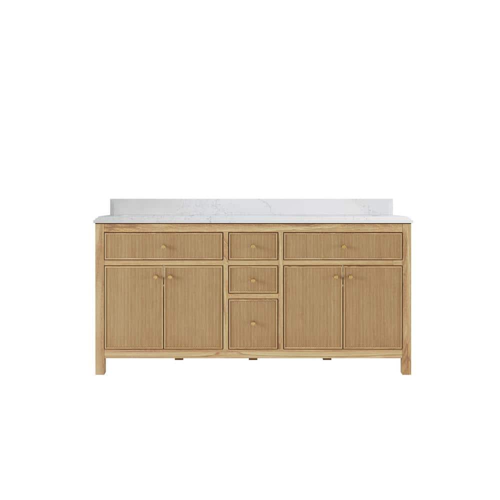Sonoma Teak 72 in. W x 22 in. D x 36 in. H Double Sink Bath Vanity in Light Teak with 1.5 in. Empira Quartz Top price history on PriceWatchPro