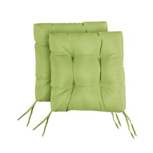 Apple Green Tufted Chair Cushion Square Back 16 x 16 x 3 (Set of 2)