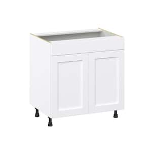 Mancos Bright White Shaker Assembled Sink Base Kitchen Cabinet with a False Front (33 in. W X 34.5 in. H X 24 in. D)