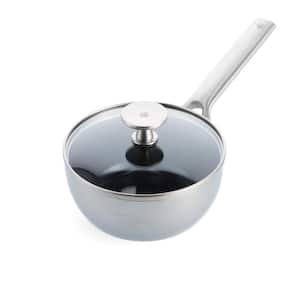 Tri-Ply 1.27 qt. Stainless Steel Ceramic Nonstick Chef Saute Pan with Lid