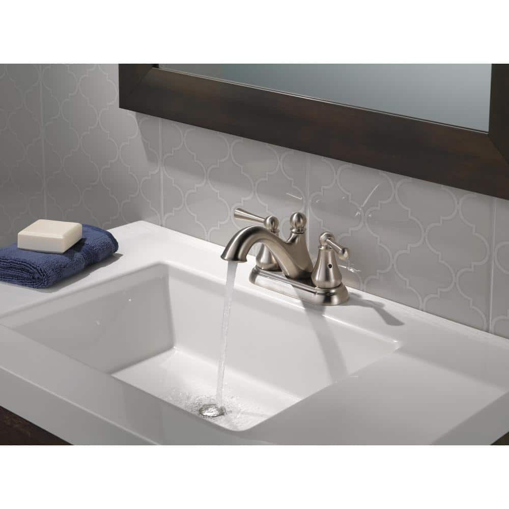 Haywood 4" Centerset Stainless Steel Bathroom Faucet with Dual Handles