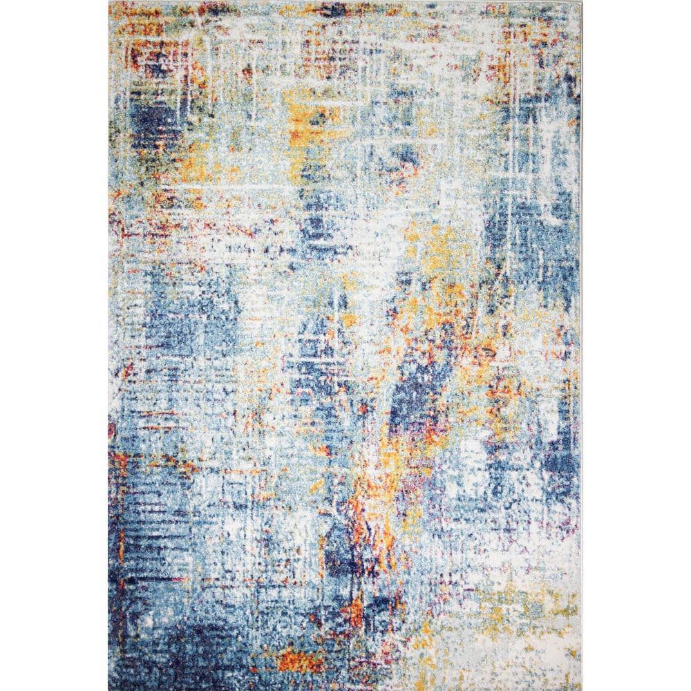 Everek Multi 8 ft. x 10 ft. (76 x 96) Abstract Transitional Area Rug