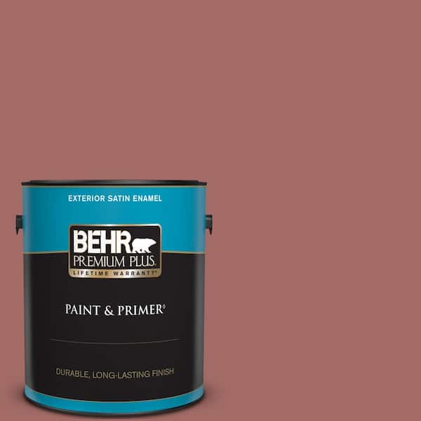 BEHR PREMIUM PLUS 1 gal. #S150-5 Vermilion Satin Enamel Exterior Paint & Primer