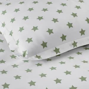 Stars Moss Organic Cotton Percale Standard Pillowcases (Set of 2)