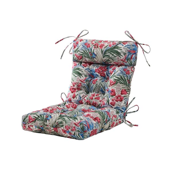 ARTPLAN Adirondack Cushions, 23x21x4"Wicker Tufted Cushion for High Back Chair, Indoor/Outdoor Patio Furniture, Floral