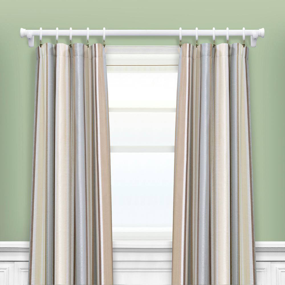White Wood Curtain Rod Finial Set of 2