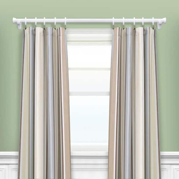 A.Unique Home Ribbed Wooden Curtain Pole with Rings and Fittings - 35mm -  150cm - Antique Vanilla | DIY at B&Q